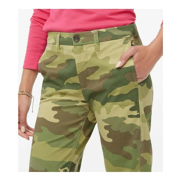 J. Crew Camo high-rise girlfriend chino pant Size 2 NWT - Picture 3 of 8